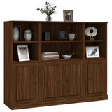 Highboards 3 pcs Brown Oak Engineered Wood - Top-Down View