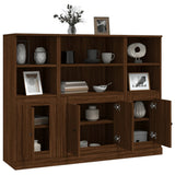 Highboards 3 pcs Brown Oak Engineered Wood - 45-Degree Angle