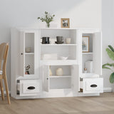 Highboards 3 pcs White Engineered Wood - Side View