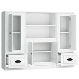 Highboards 3 pcs White Engineered Wood - Rear View