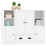 Highboards 3 pcs White Engineered Wood - Top-Down View