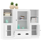 Highboards 3 pcs White Engineered Wood - 45-Degree Angle