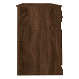 Desk with Cabinet Brown Oak Engineered Wood