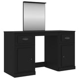 Dressing Table with Mirror Black 130x50x132.5 cm