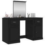 Dressing Table with Mirror Black 130x50x132.5 cm