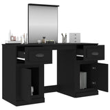 Dressing Table with Mirror Black 130x50x132.5 cm - 45-Degree Angle