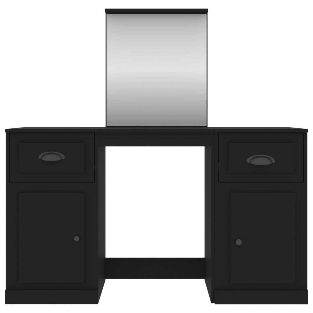 Dressing Table with Mirror Black 130x50x132.5 cm