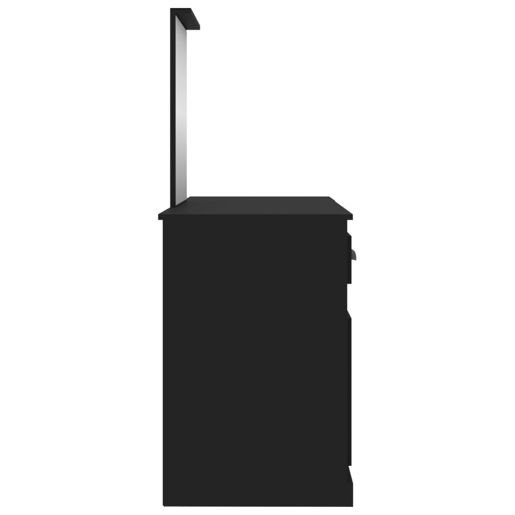 Dressing Table with Mirror Black 130x50x132.5 cm