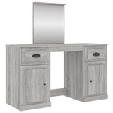 Dressing Table with Mirror Grey Sonoma 130x50x132.5 cm - Front View