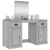Dressing Table with Mirror Grey Sonoma 130x50x132.5 cm - Top-Down View