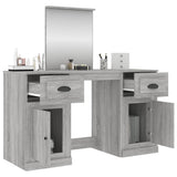 Dressing Table with Mirror Grey Sonoma 130x50x132.5 cm - 45-Degree Angle