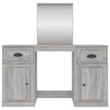 Dressing Table with Mirror Grey Sonoma 130x50x132.5 cm - Rear View