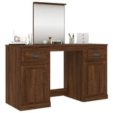Dressing Table with Mirror Brown Oak 130x50x132.5 cm - Top-Down View