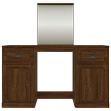 Dressing Table with Mirror Brown Oak 130x50x132.5 cm - Rear View