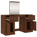 Dressing Table with Mirror Brown Oak 130x50x132.5 cm - Low Angle