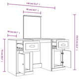 Dressing Table with Mirror Brown Oak 130x50x132.5 cm - Extra Image