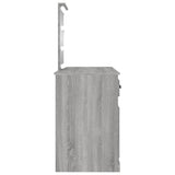 Dressing Table with LED Grey Sonoma 130x50x132.5 cm - Close-Up Angle