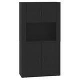 Highboard Black Engineered Wood - Front View