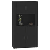 Highboard Black Engineered Wood - Rear View