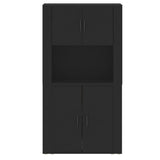 Highboard Black Engineered Wood - Low Angle