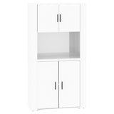 Highboard High Gloss White Engineered Wood - Front View