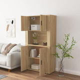 Highboard Sonoma Oak Engineered Wood - Side View