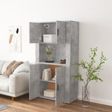 Highboard Concrete Grey Engineered Wood - Side View
