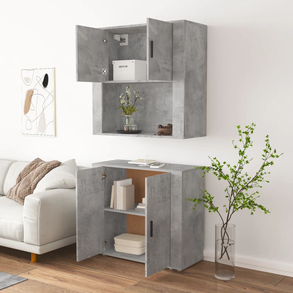 Highboard Concrete Grey Engineered Wood