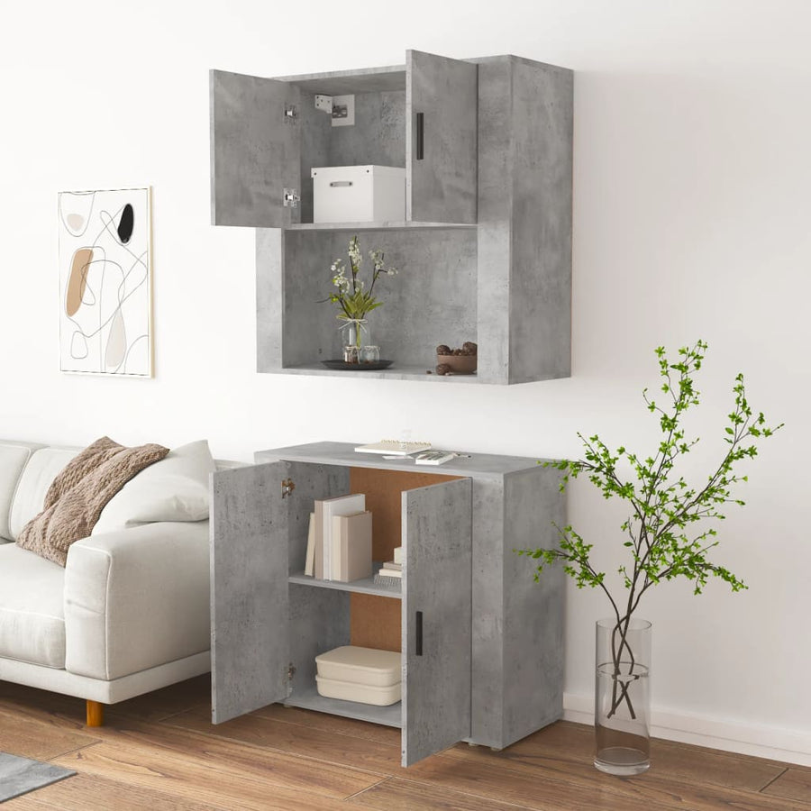 Highboard Concrete Grey Engineered Wood