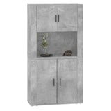 Highboard Concrete Grey Engineered Wood - Rear View