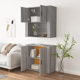 Highboard Grey Sonoma Engineered Wood - 45-Degree Angle