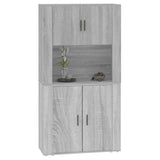 Highboard Grey Sonoma Engineered Wood - Rear View