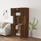 Highboard Brown Oak Engineered Wood - Side View