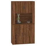 Highboard Brown Oak Engineered Wood - Rear View