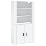 Highboard White Engineered Wood - Front View