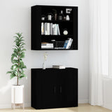 Highboard Black Engineered Wood - Side View