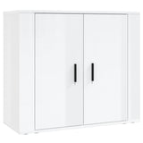 Highboard High Gloss White Engineered Wood - Close-Up Angle