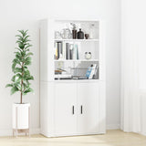 Highboard High Gloss White Engineered Wood