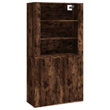 Highboard Smoked Oak Engineered Wood - Front View