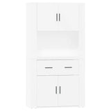 Highboard White Engineered Wood - Front View