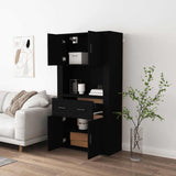 Highboard Black Engineered Wood