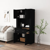 Highboard Black Engineered Wood - Side View