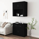 Highboard Black Engineered Wood