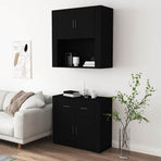 Highboard Black Engineered Wood