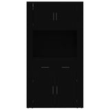 Highboard Black Engineered Wood - Low Angle