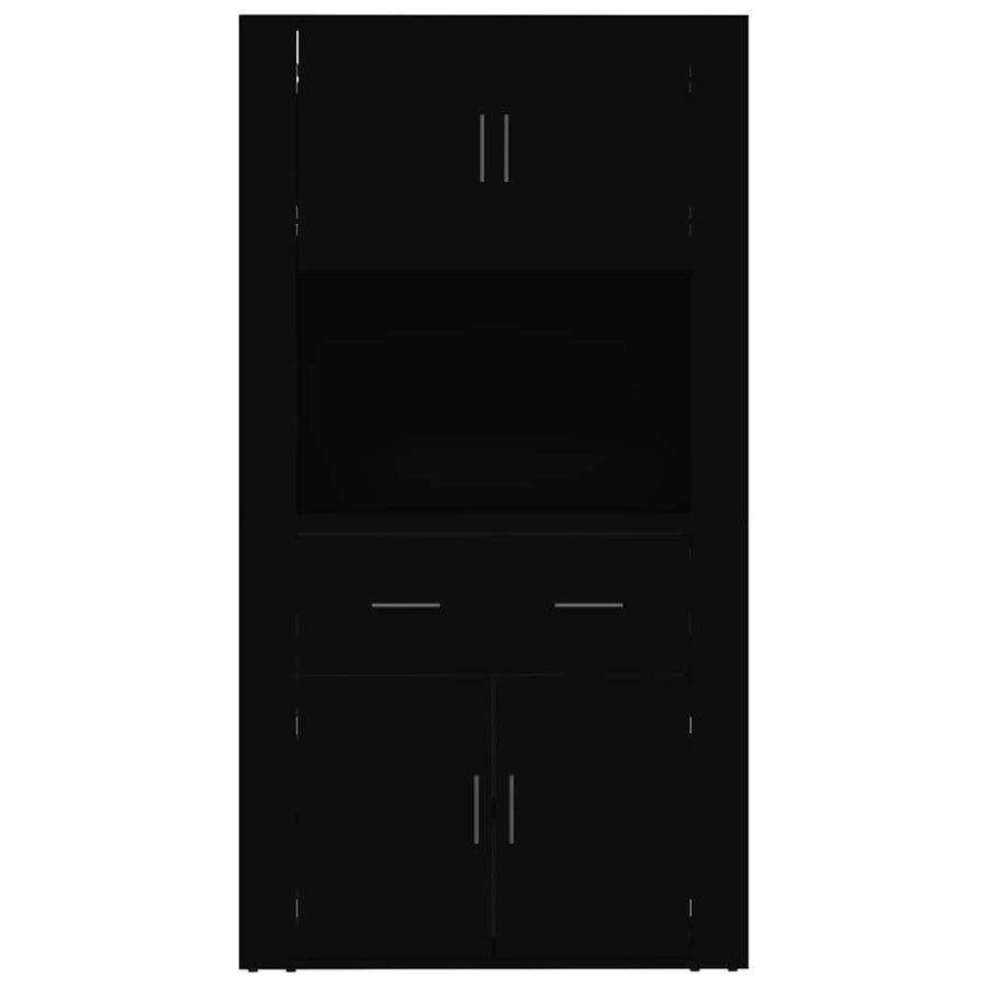 Highboard Black Engineered Wood