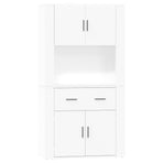 Highboard High Gloss White Engineered Wood
