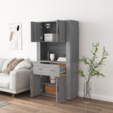 Highboard Grey Sonoma Engineered Wood - Side View