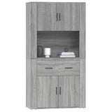 Highboard Grey Sonoma Engineered Wood - Rear View