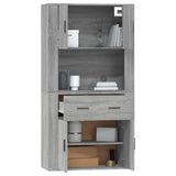 Highboard Grey Sonoma Engineered Wood - Close-Up Angle